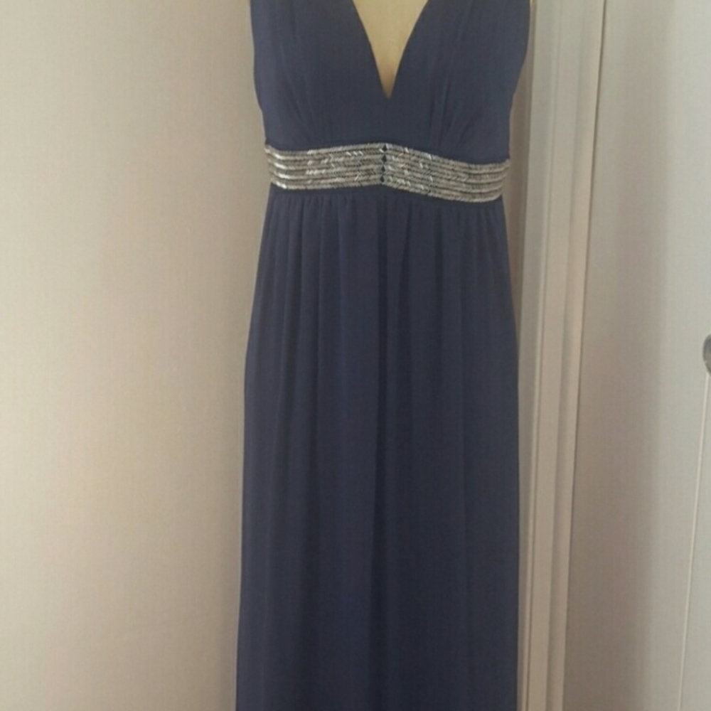 Elegant Navy Blue Evening Dress